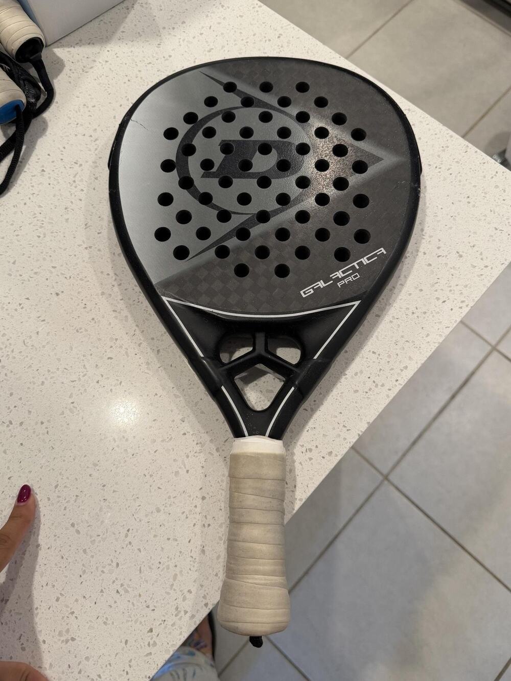 Dunlop Galactica Pro Padel Racket Black Carbon Fiber Control Power Tennis Sports
